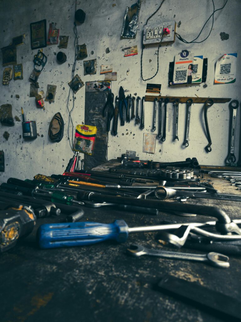 Assorted Hand Tools on the Table